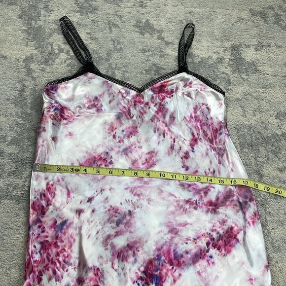 NWT Marina Moscone Tech Slip Dress Silk Blend Y2K Lace Trim Pink Multi Sz 6 - Picture 9 of 10